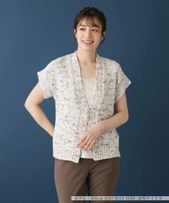 Leilian / レリアン カーディガン・ボレロ | 半そでミックスカーディガン