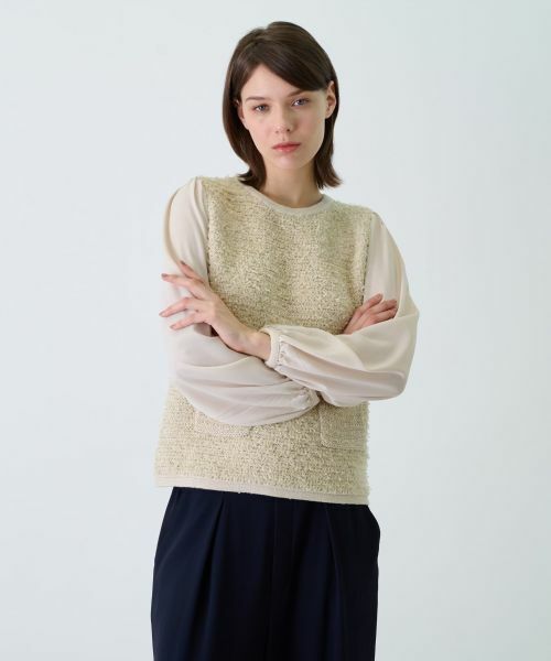 Leilian / レリアン ニット・セーター | 異素材コンビプルオーバー | 詳細1