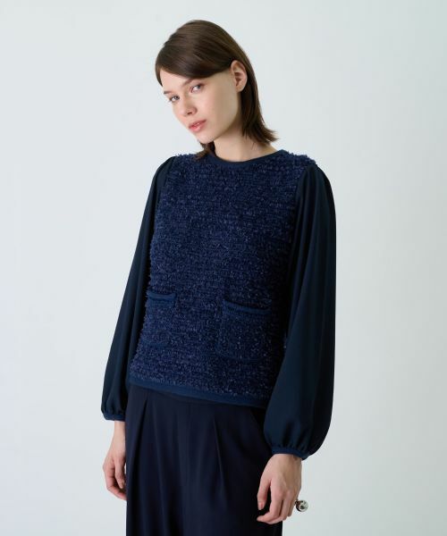 Leilian / レリアン ニット・セーター | 異素材コンビプルオーバー | 詳細13