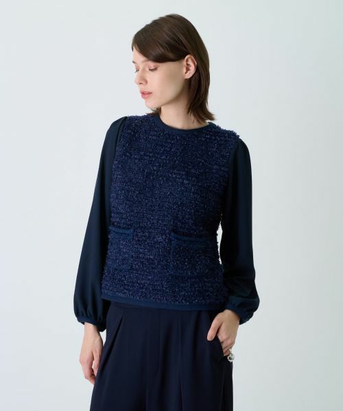 Leilian / レリアン ニット・セーター | 異素材コンビプルオーバー | 詳細14