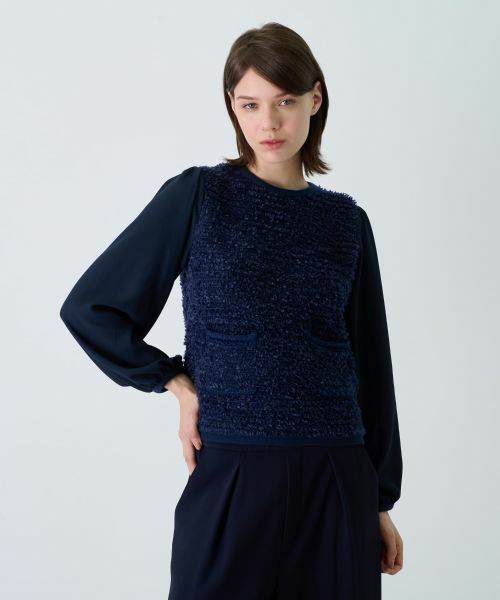 Leilian / レリアン ニット・セーター | 異素材コンビプルオーバー | 詳細16