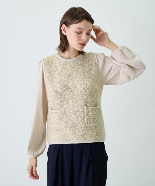 Leilian / レリアン ニット・セーター | 異素材コンビプルオーバー | 詳細2