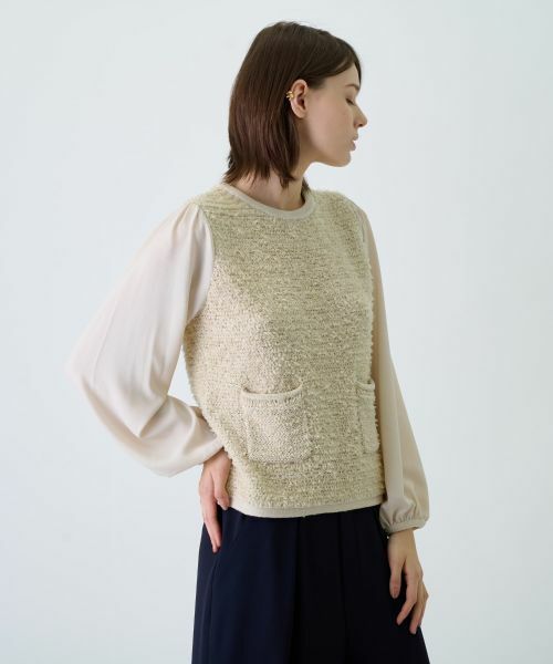 Leilian / レリアン ニット・セーター | 異素材コンビプルオーバー | 詳細3