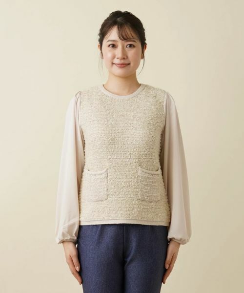 Leilian / レリアン ニット・セーター | 異素材コンビプルオーバー | 詳細30