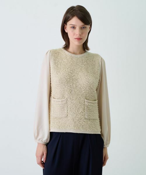 Leilian / レリアン ニット・セーター | 異素材コンビプルオーバー | 詳細5