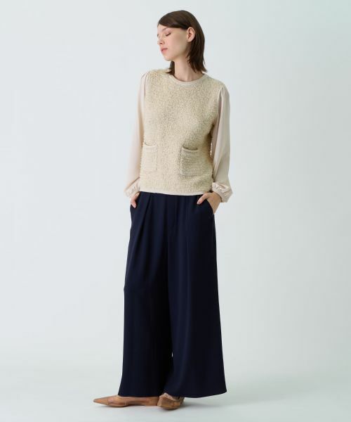 Leilian / レリアン ニット・セーター | 異素材コンビプルオーバー | 詳細8