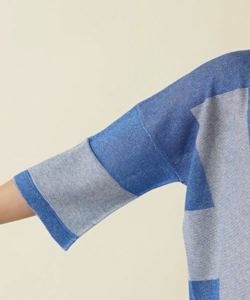 Leilian / レリアン ニット・セーター | 配色ライントップス【HAND】 | 詳細10