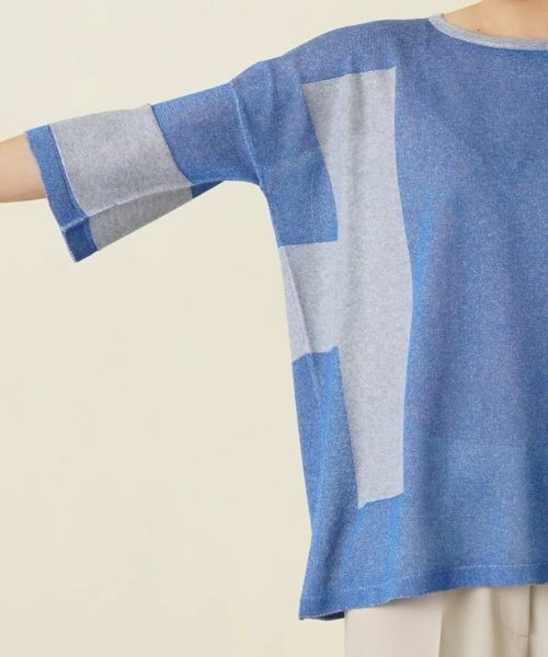 Leilian / レリアン ニット・セーター | 配色ライントップス【HAND】 | 詳細11