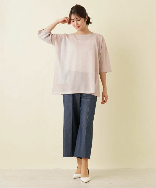 Leilian / レリアン ニット・セーター | 配色ライントップス【HAND】 | 詳細14