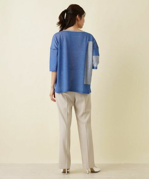 Leilian / レリアン ニット・セーター | 配色ライントップス【HAND】 | 詳細3