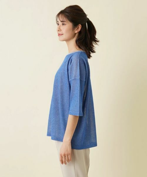 Leilian / レリアン ニット・セーター | 配色ライントップス【HAND】 | 詳細5