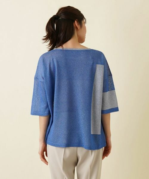 Leilian / レリアン ニット・セーター | 配色ライントップス【HAND】 | 詳細6