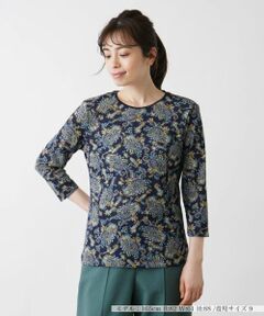 Leilian / レリアン カットソー | プリント7分袖カットソー