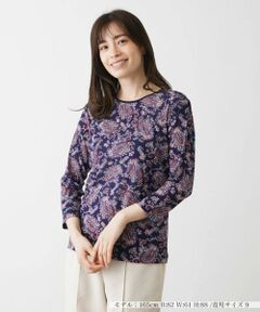 Leilian / レリアン カットソー | プリント7分袖カットソー