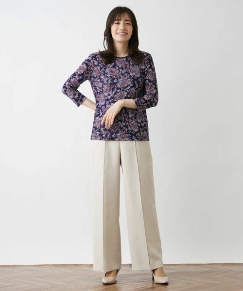 Leilian / レリアン カットソー | プリント7分袖カットソー | 詳細1