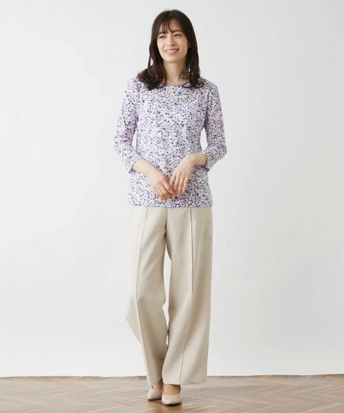 Leilian / レリアン カットソー | ドットプリント7分袖カットソー | 詳細1