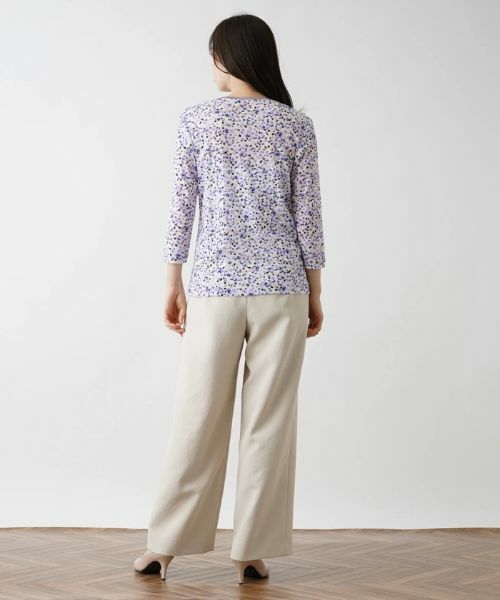 Leilian / レリアン カットソー | ドットプリント7分袖カットソー | 詳細3