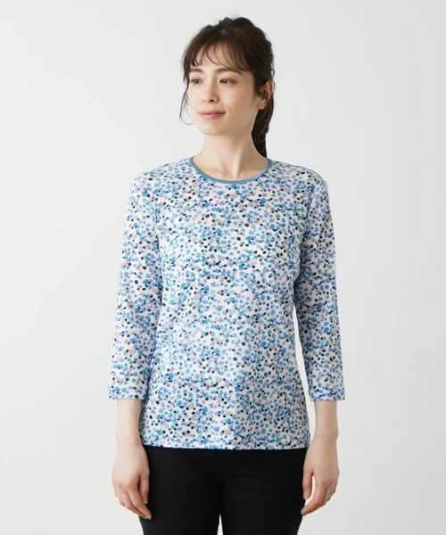 Leilian / レリアン カットソー | ドットプリント7分袖カットソー | 詳細7