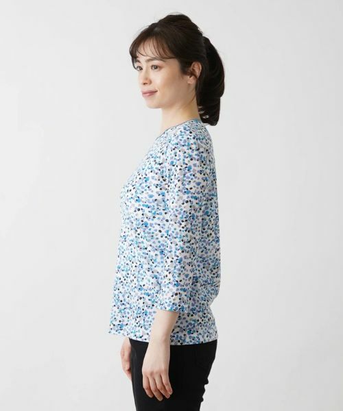 Leilian / レリアン カットソー | ドットプリント7分袖カットソー | 詳細8