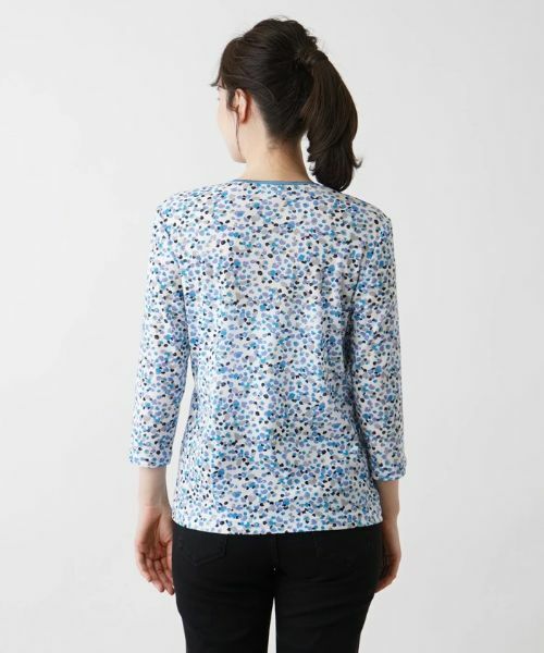 Leilian / レリアン カットソー | ドットプリント7分袖カットソー | 詳細9