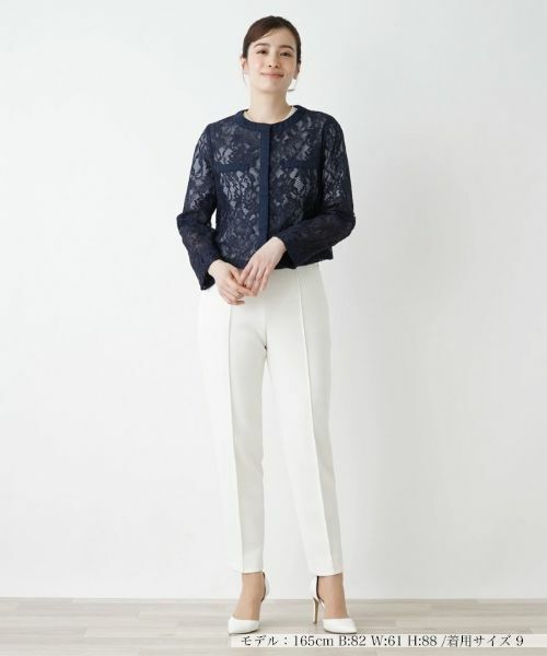 Leilian / レリアン テーラードジャケット | 総レースノーカラージャケット | 詳細10