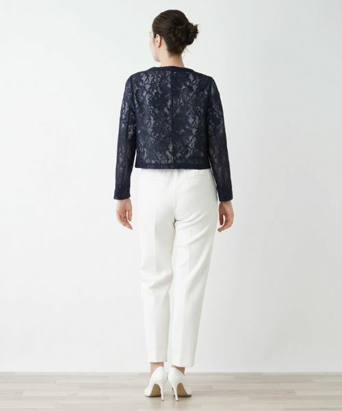 Leilian / レリアン テーラードジャケット | 総レースノーカラージャケット | 詳細12