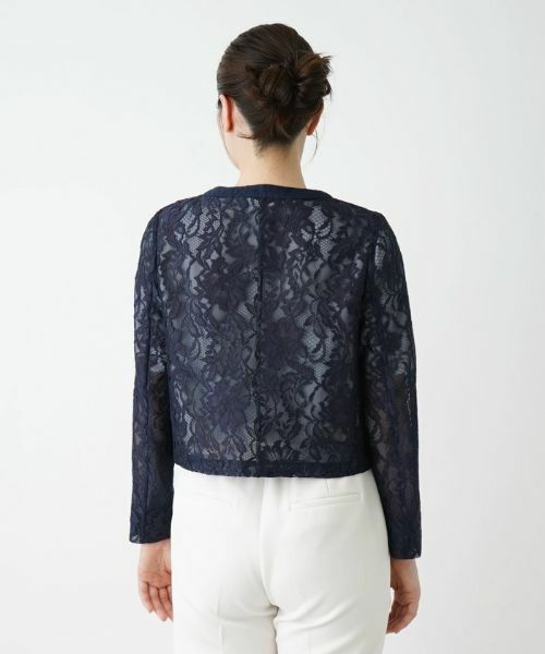 Leilian / レリアン テーラードジャケット | 総レースノーカラージャケット | 詳細15