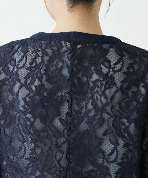 Leilian / レリアン テーラードジャケット | 総レースノーカラージャケット | 詳細17