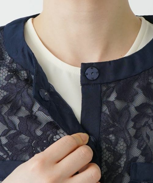Leilian / レリアン テーラードジャケット | 総レースノーカラージャケット | 詳細18