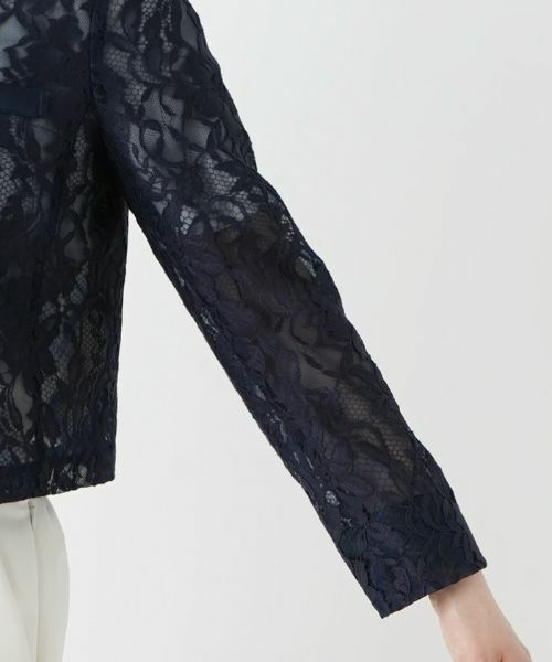 Leilian / レリアン テーラードジャケット | 総レースノーカラージャケット | 詳細20