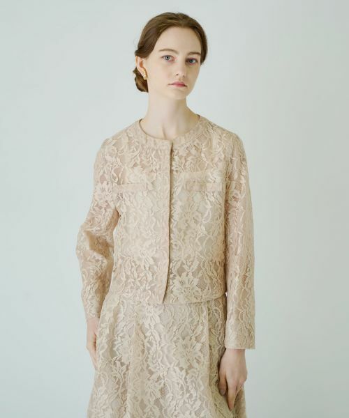 Leilian / レリアン テーラードジャケット | 総レースノーカラージャケット | 詳細9