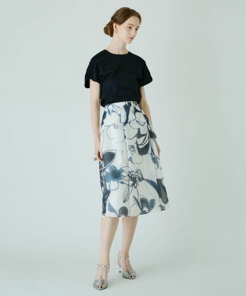 Leilian / レリアン ミニ・ひざ丈スカート | 【店舗人気】フラワープリントスカート | 詳細4