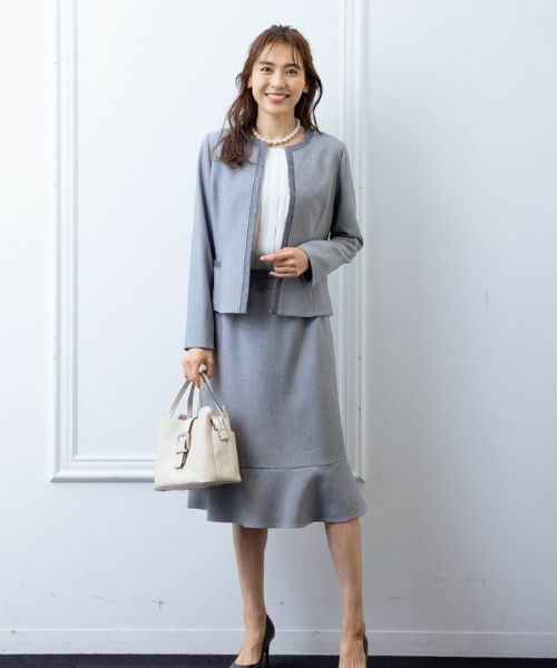 レリアン　セットアップ　スカート レリアン Leilian 【セットアップ対応商品】チェックロング