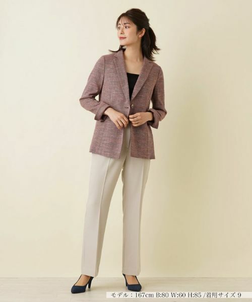 Leilian / レリアン テーラードジャケット | ストレッチ綿麻テーラードジャケット | 詳細1