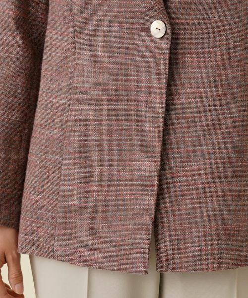 Leilian / レリアン テーラードジャケット | ストレッチ綿麻テーラードジャケット | 詳細12