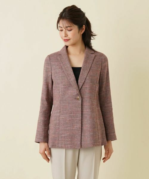 Leilian / レリアン テーラードジャケット | ストレッチ綿麻テーラードジャケット | 詳細4