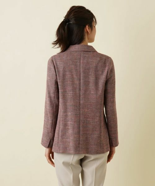 Leilian / レリアン テーラードジャケット | ストレッチ綿麻テーラードジャケット | 詳細6