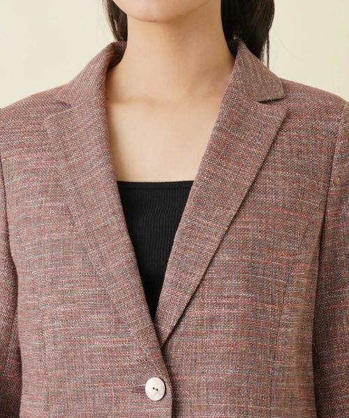 Leilian / レリアン テーラードジャケット | ストレッチ綿麻テーラードジャケット | 詳細7