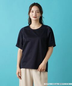 Leilian / レリアン カットソー | 異素材切替半袖カットソー