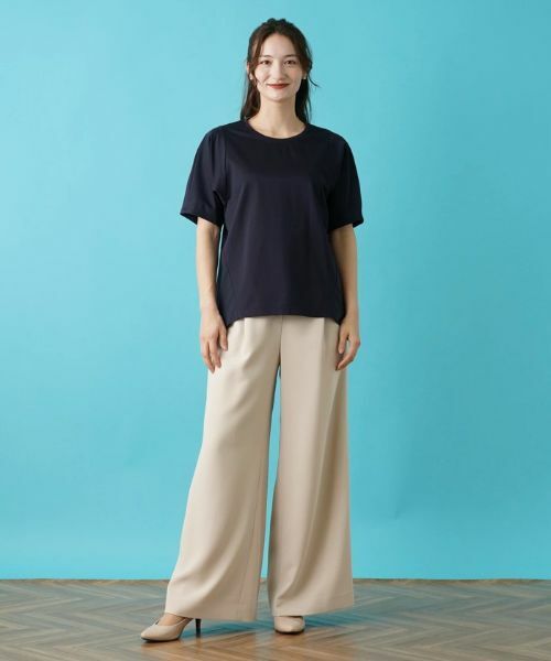 Leilian / レリアン カットソー | 異素材切替半袖カットソー | 詳細1