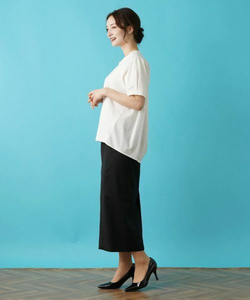 Leilian / レリアン カットソー | 異素材切替半袖カットソー | 詳細5