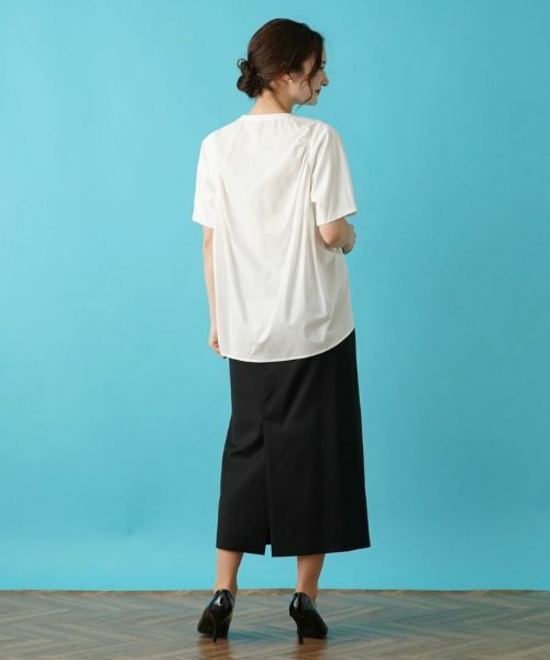 Leilian / レリアン カットソー | 異素材切替半袖カットソー | 詳細6