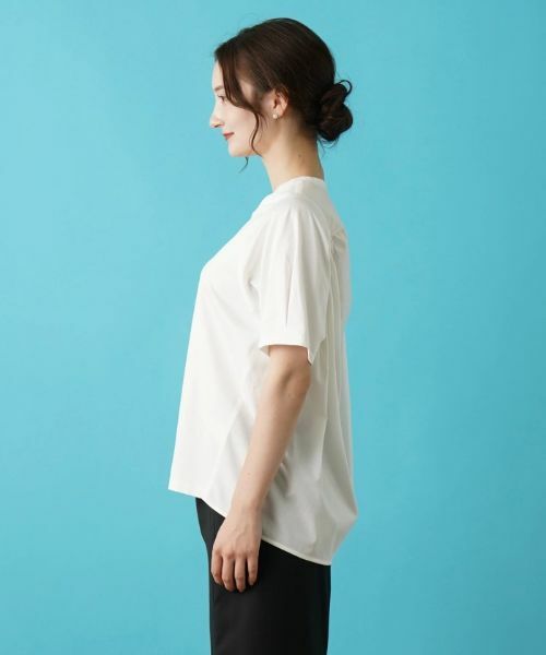 Leilian / レリアン カットソー | 異素材切替半袖カットソー | 詳細8