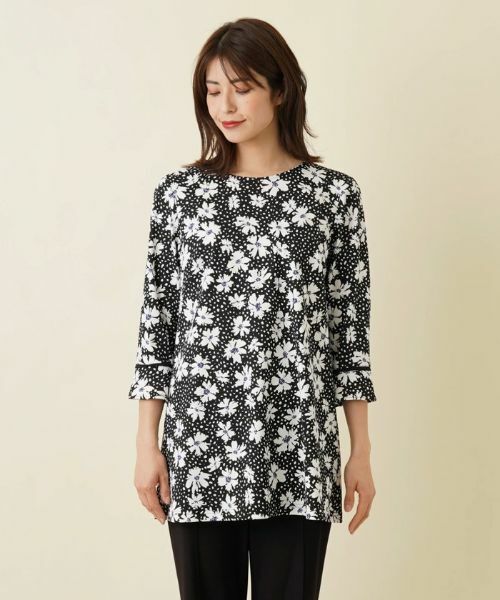 Leilian / レリアン シャツ・ブラウス | フラワープリントプルオーバーブラウス | 詳細4