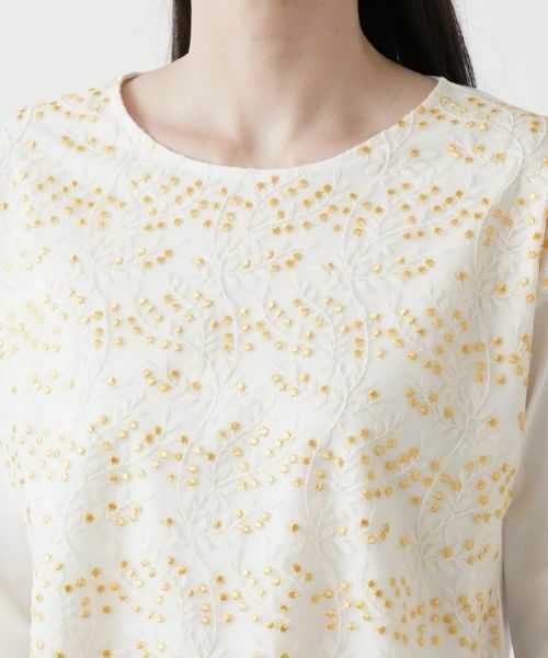 Leilian / レリアン カットソー | フラワーリーフ刺繍カットソー【Leilian WHITE LABEL】 | 詳細10