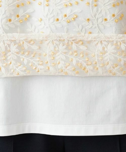 Leilian / レリアン カットソー | フラワーリーフ刺繍カットソー【Leilian WHITE LABEL】 | 詳細15