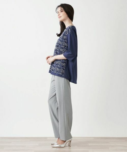 Leilian / レリアン カットソー | フラワーリーフ刺繍カットソー【Leilian WHITE LABEL】 | 詳細2