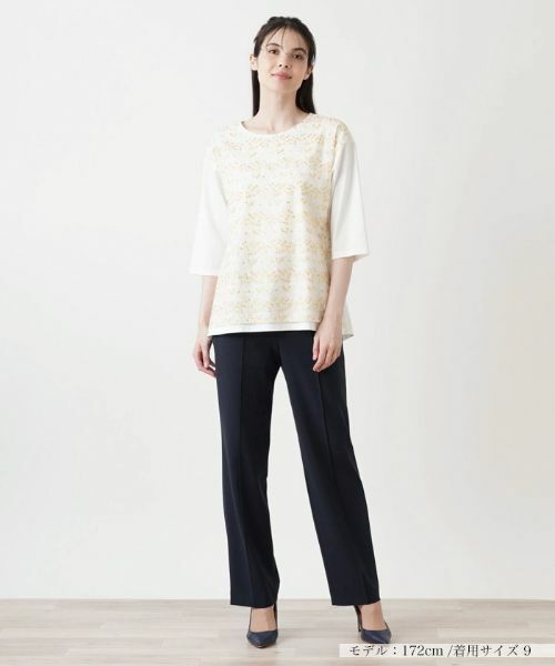 Leilian / レリアン カットソー | フラワーリーフ刺繍カットソー【Leilian WHITE LABEL】 | 詳細4