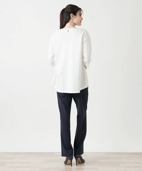 Leilian / レリアン カットソー | フラワーリーフ刺繍カットソー【Leilian WHITE LABEL】 | 詳細6