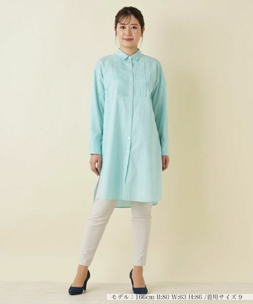 Leilian / レリアン シャツ・ブラウス | ストライプロングブラウス【SOMELOS】 | 詳細1